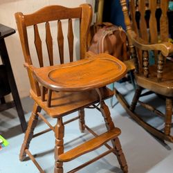 Wooden Oak High Chair