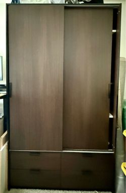 IKEA Wardrobe with Drawers — Dark Brown