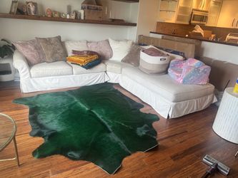 Genuine dyed green  cowhide