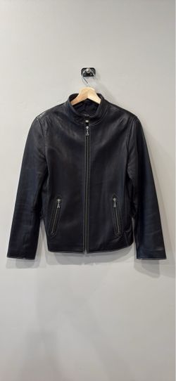 Black Leather Zip-Up Jacket