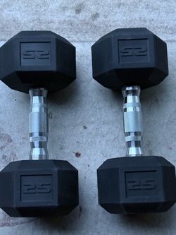 25lbs Hex Dumbbell coated