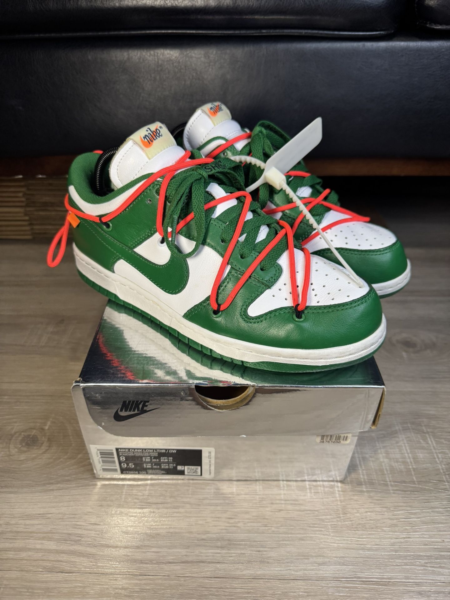 Size 8 - Nike Dunk Low x OFF-WHITE Pine Green 2019 VNDS