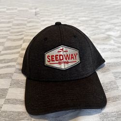 Comfortable Seedway Hat – Dark Grey w/ Red Logo – Size M/L Cap