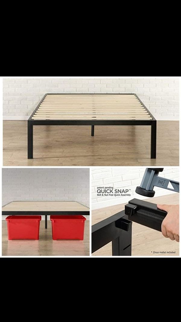 New 18 Inch Quick Snap Queen And King Platform Bed Frame For In New 18 Inch Quick Snap Queen And King Platform Bed Frame