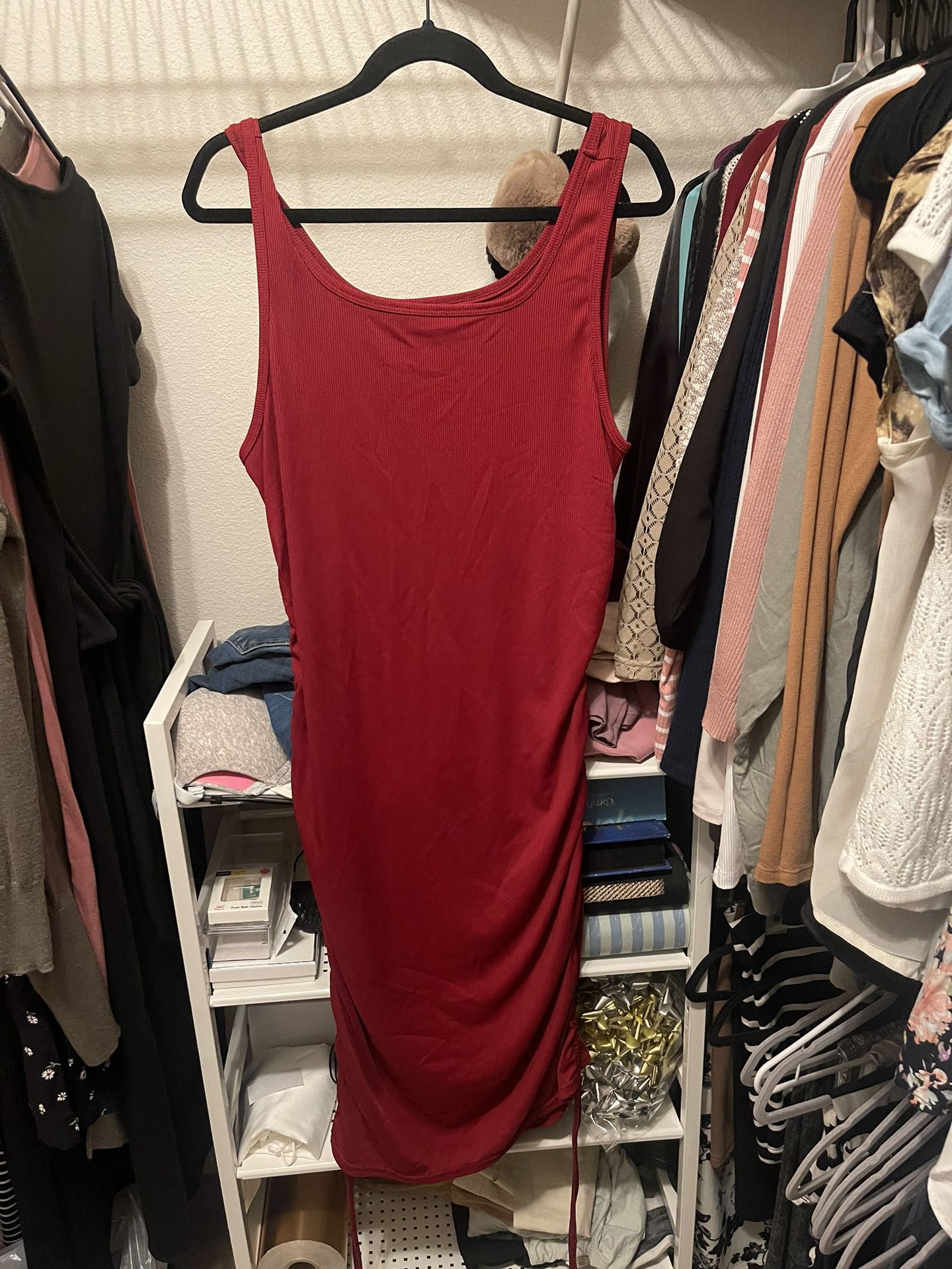 Xl Red Dress Stretch Material New . Pick Up Only 