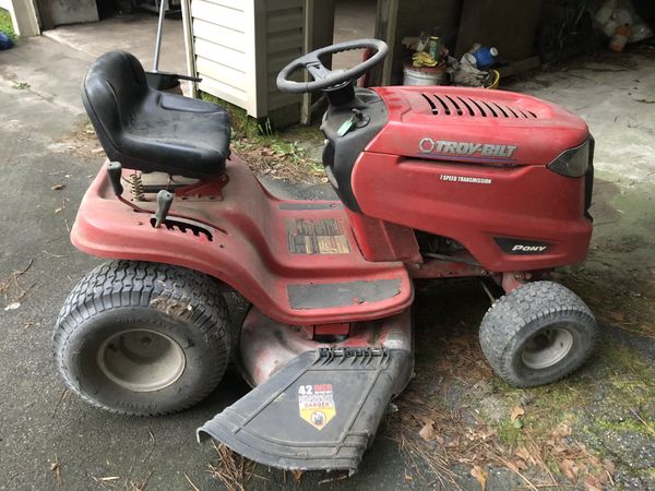 Troy-Bilt Pony 7-Speed Transmission Riding Lawn Mower - New Blades ...