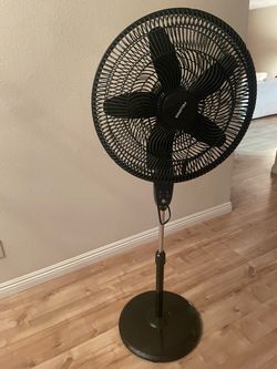 Pelonis Black Pedestal Stand Fan with remote