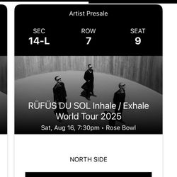 Rufus Du Sol Rose Bowl 8/16/25