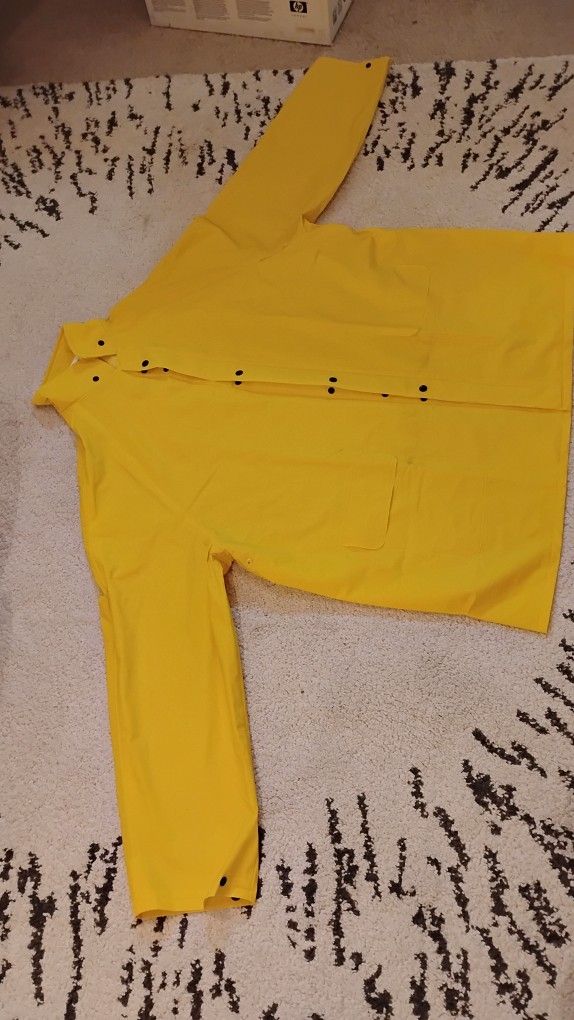 Boss brand, Heavy-duty, Yellow, PVC-Coated Polyester Rain Jacket, 3PR0300YG