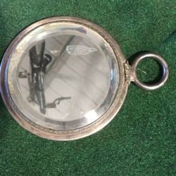 Antique hand held vanity mirror