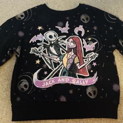 Nightmare Before Christmas, Jack And Sally Sweatshirt Kids Size 7/8