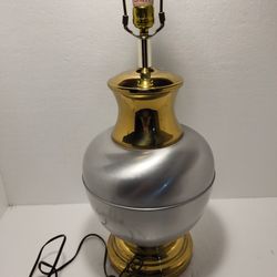 Vintage Brass And Chrome Table Lamp - Bulbous - BigVintage Brass And Chrome