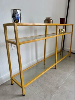 Glass Top Console Table