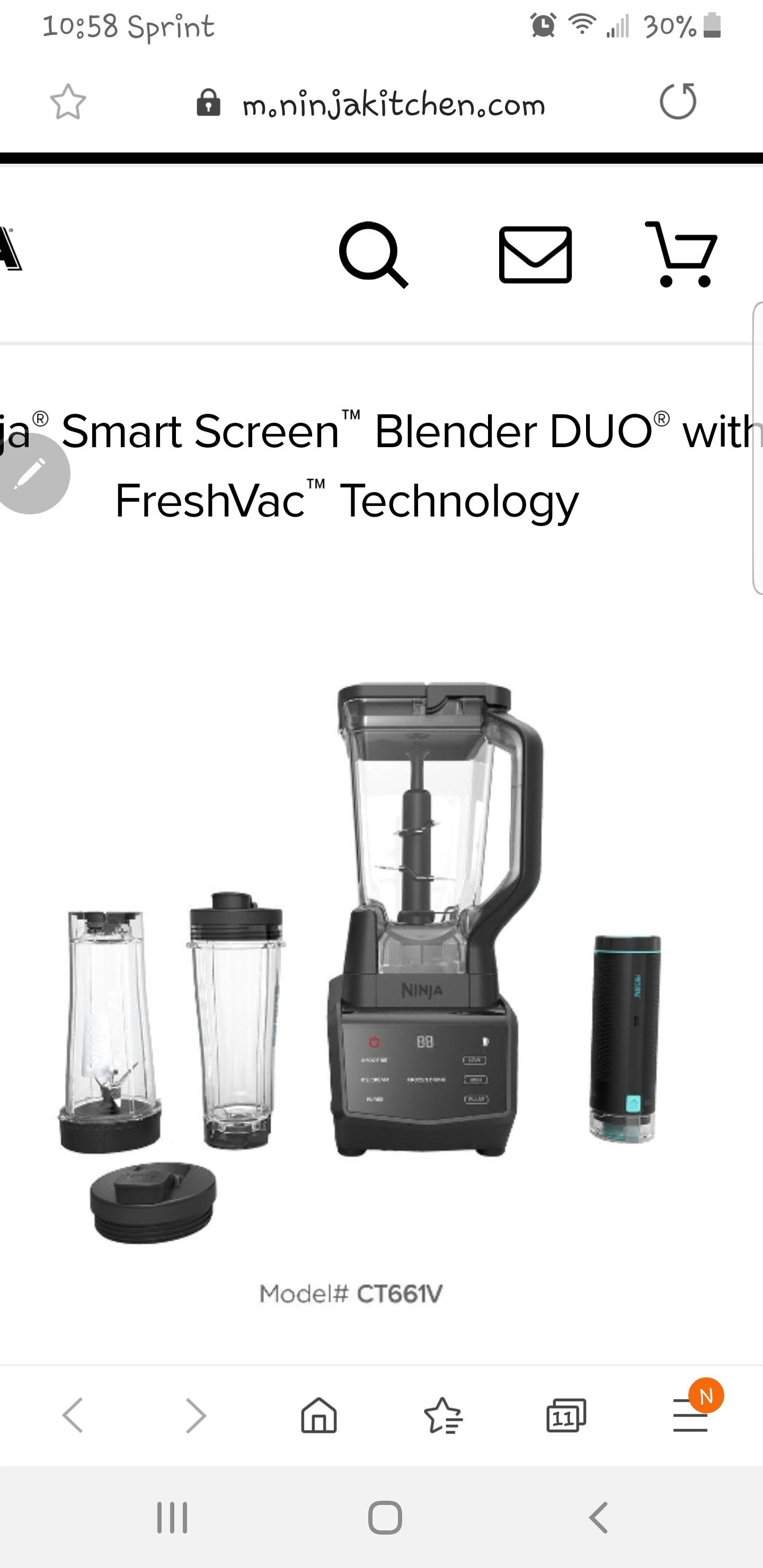 Ninja® Smart Screen™ Blender DUO® with FreshVac™ Technology