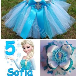 Frozen Elsa Snowflake tutu setsize 6/6x