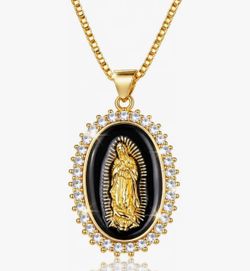 Gold-Plated Lady De Guadalupe/ Virgin Mary Pendant