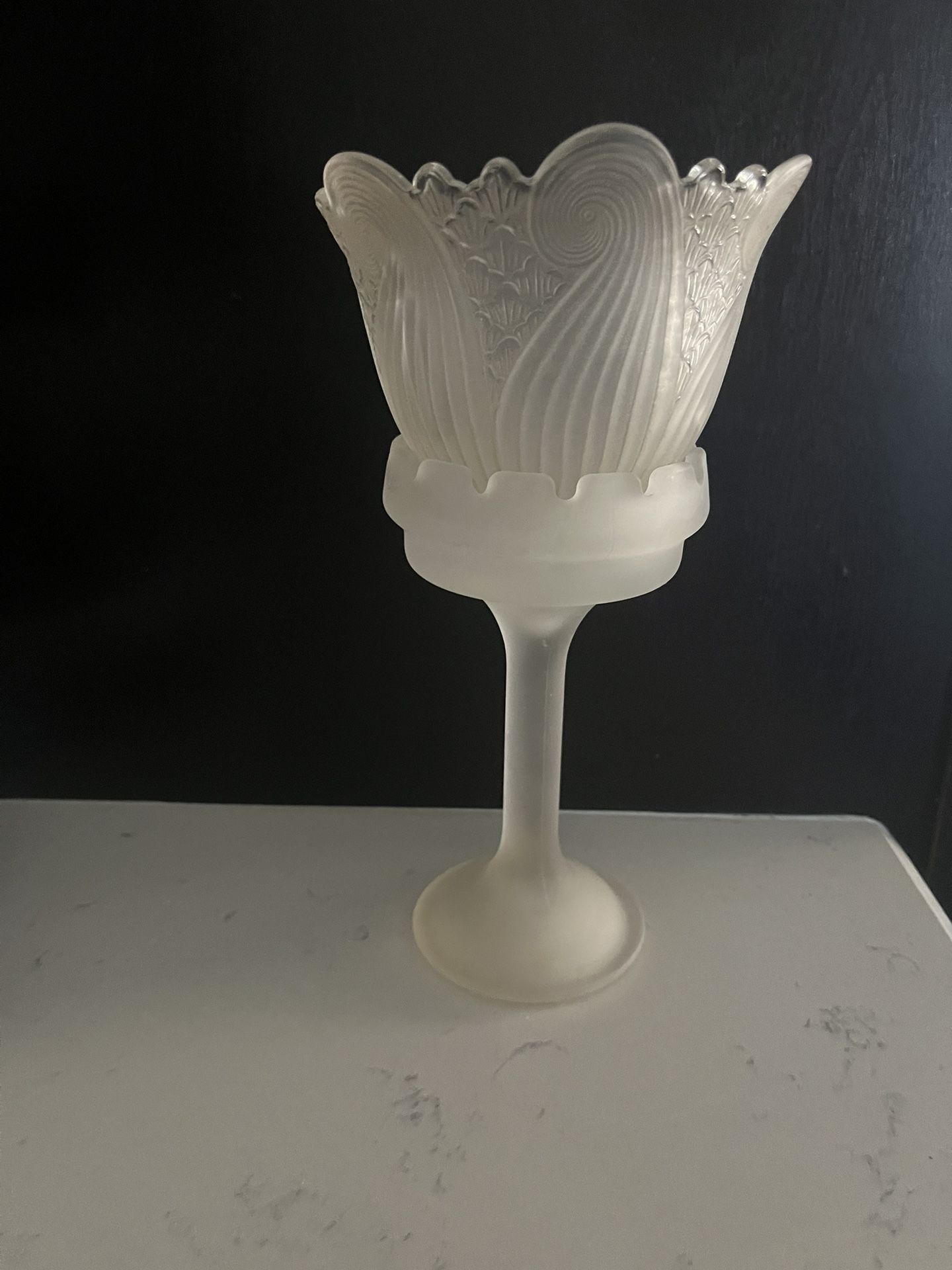 Vintage Glass Candle Holder 