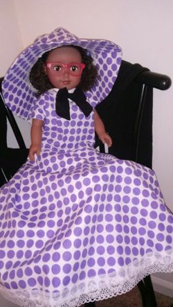 Polka Dot linned dress and hat size 5