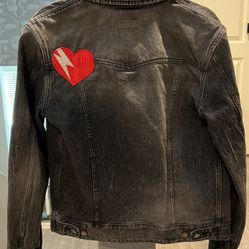 ysl denim heart logo jacket 