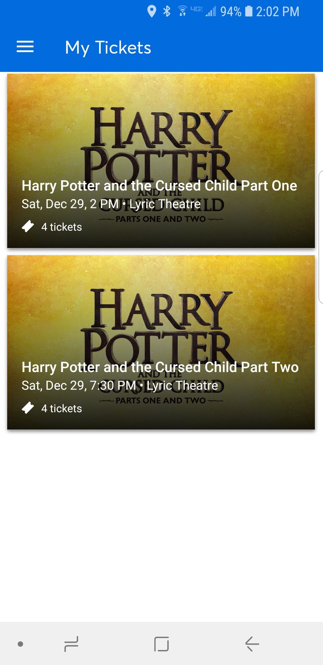 Harry Potter and the Cursed Child tickets