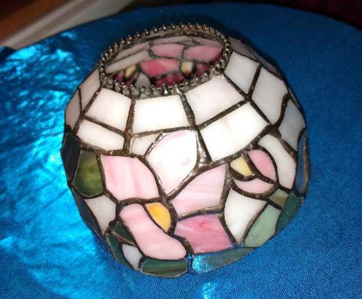 Vintage Miniature Stained Glass Lamp Shade