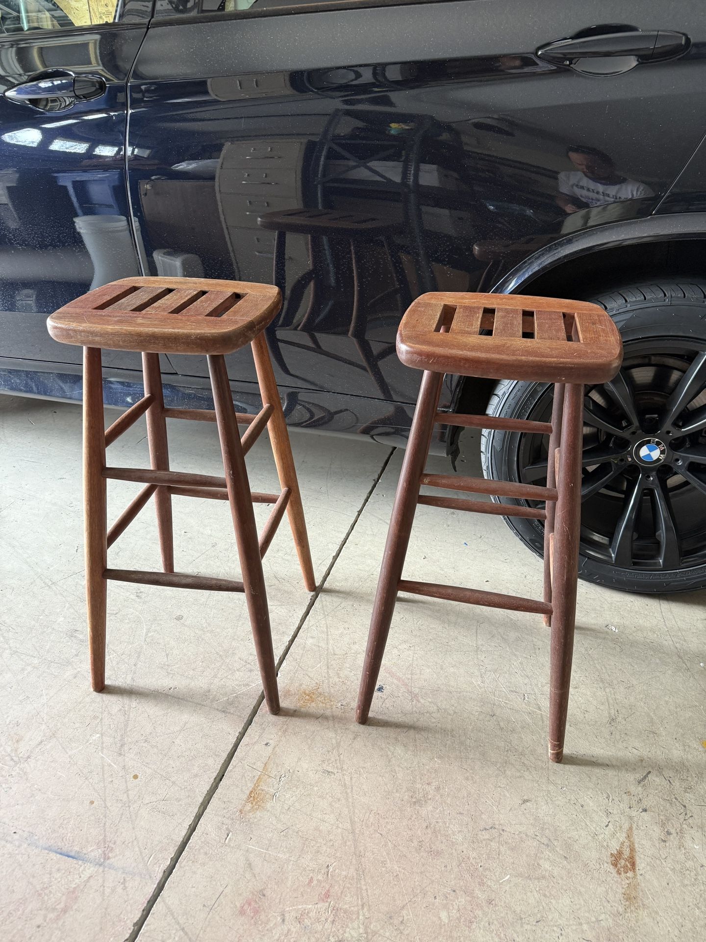 Pair Of Solid Wood Stools 29” Height