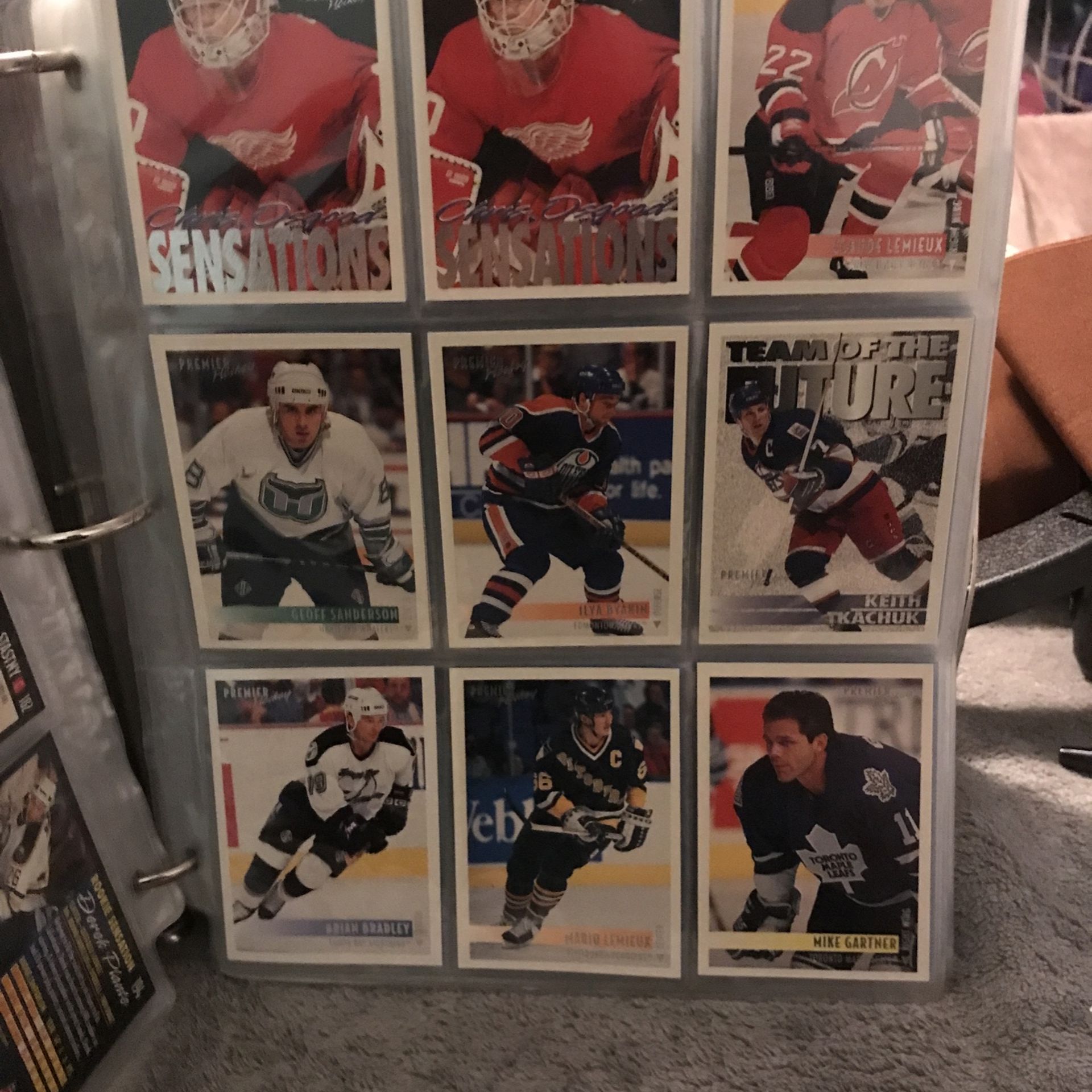 binder for hockey cards Amazon.com: Hockey Card Binder, Trading Card Binder 9 Pocket with 50  Removable Sleeves Fits 900 Sport Cards, 3 Ring Card Holder Binder with  Zipper, Collector Storage Album : Toys & Games main image 0