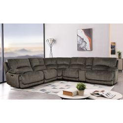 Redding 6-Piece Fabric Power Reclining Sectional with Power Headrest