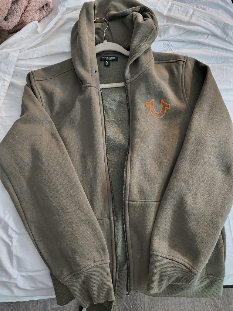 🧥 Men’s True Religion Zip-Up Jacket – Size Small