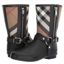Burberry Zane Check Harness Rain Boots

