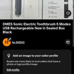 DMES Sonic Electric Toothbrush 5 Modes USB Rechargeable New in Sealed Box Black