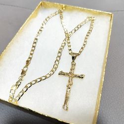 14k gold filled 4mm Cuban Link and pendant 