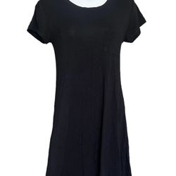 Mix By 41 Hawthorn Women's Black Short Cap Sleeves Pullover T-Shirt Dress Size S 