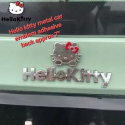 Hello Kitty Metal Car Emblem Adhesive Backing Shipping Available