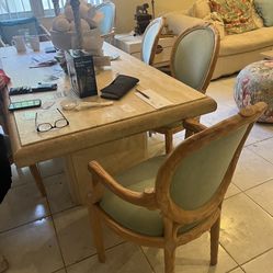 Italian Marble Dining Table And Chairs 