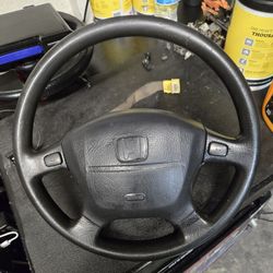 Eg Hatchback 92 95 Oem Steering Wheel Complete Clean Parts 