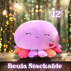 NWOT Squishmallows Beula the Octopus Valentine Stackables 12"