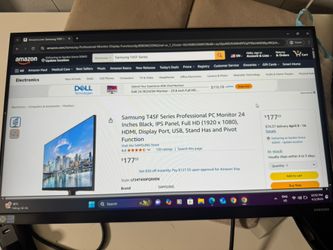 Samsung T45F Series Professional PC Monitor 24” Black, IP Panel, Full HD (1920x1080),  HDMI, Display Port, USB, Stand Has And Pivot Function