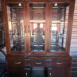 Wooden China Cabinet  Pick Up Only