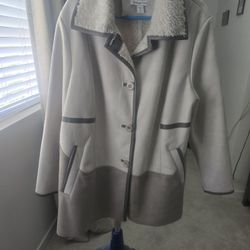 Two toned coat very soft suede 32" Long