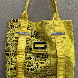 Yellow Guess Tote Bag