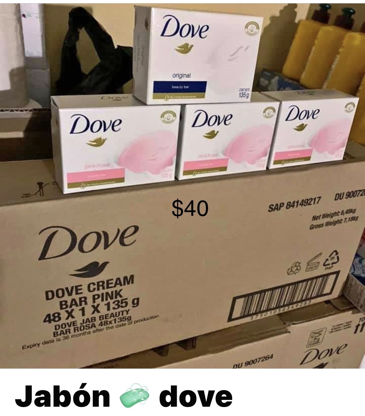 Jabón Dove Caja De 48 Jabones $42