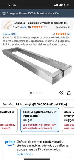  Commercial-Grade Black Steel Door Handle Manija  Tofu