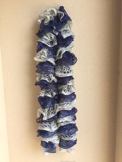 Fancy ruffle scarf color blue gray