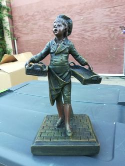Vintage Auguste Moreau Spelter French Baker Boy 