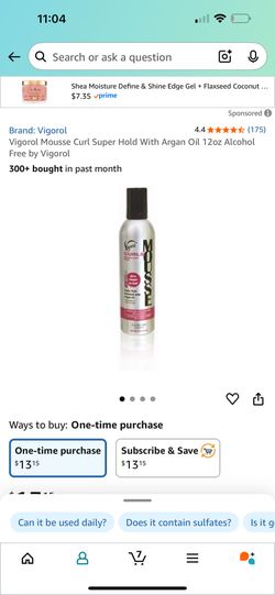 Vigorol Mousse Curl Super Hold With Argan Oil 12oz Alcohol Free.. Almost Full… Tried A Couple Of Times