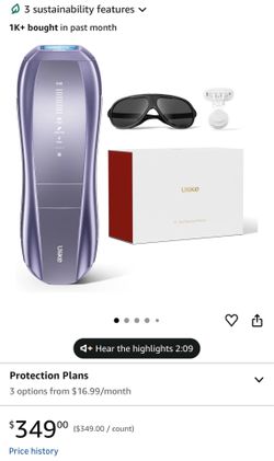Ulike Laser Hair Removal Device Air 10 Ipl Gift for Women and Men, Ice cool and Permanent hair Reduction for Nearly Painless, Dual Lights, Skin Sensor