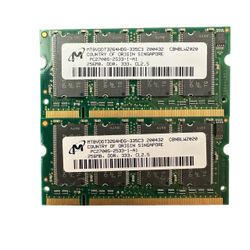 512MB DDR Laptop RAM — 2x 256MB Micron