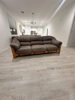 Vintage 1970’s Brutalist Oak Sling Sofa Modern Design