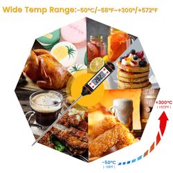 Digital Kitchen Thermometer, Multi-Functional Portable Instant Read Cooking Thermometer with 5.9 Inch Super Long Probe for Liquid, Meat, Milk, Grill,
